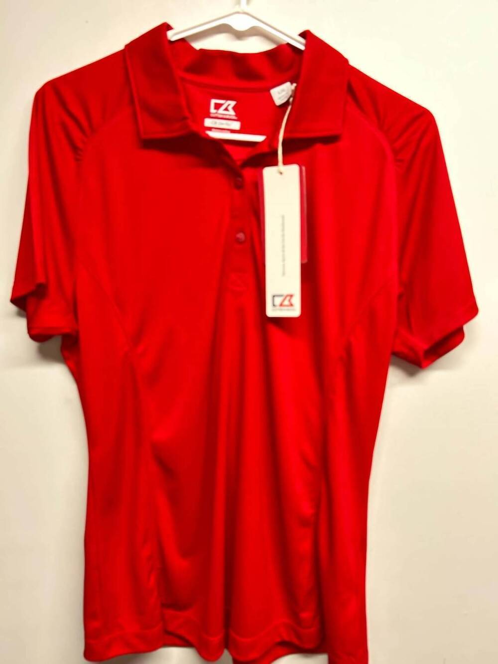 NEW CUTTER & BUCK women's short sleeve polo in red